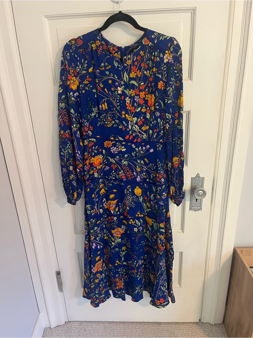 ME+EM Royal Blue Floral Long Sleeve Maxi Dress